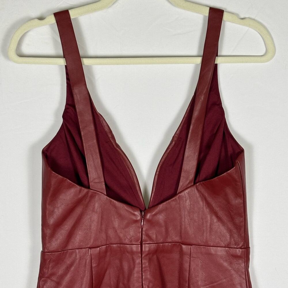 Lulus Perfect Pick Brick Red Vegan Leather Bodycon Mini Dress- M - Picture 9 of 12